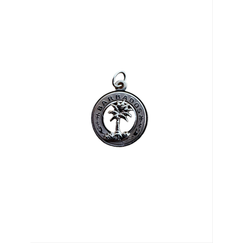 Vintage 14K Solid Gold Barbados Palm Tree Charm Pendant REA Travel Souvenir 1g